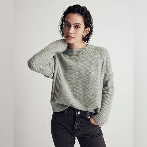 Madewell Sage Green Cable Havener Pullover Sweater - Medium